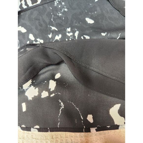Laurie Felt Los Angeles Black White Abstract Leopard Print Tunic XS Mob Wife - Picture 5 of 7